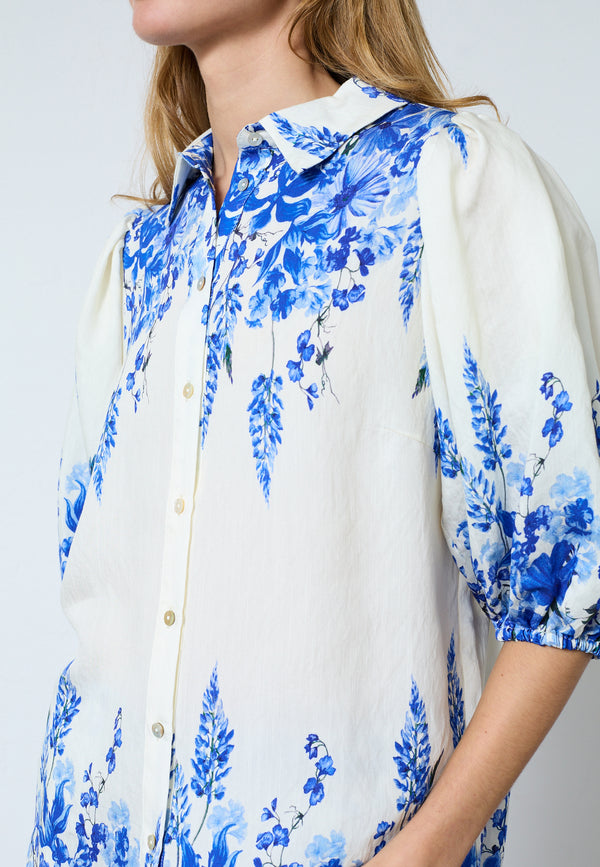 Ella Shirt - Cobolt Flower