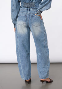 Fiora Barrel Jeans - Vintage Denim