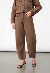 Fiora Barrel Jeans - Brown Wash