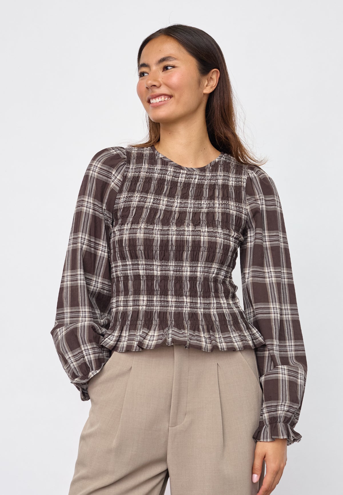 Nix Blouse - Brown Check
