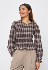 Nix Blouse - Brown Check