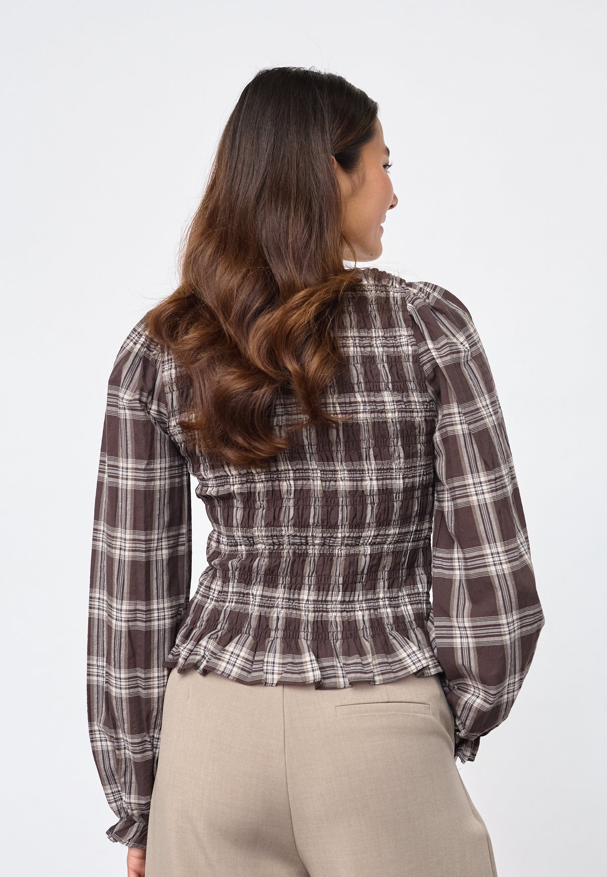 Nix Blouse - Brown Check