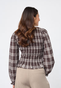 Nix Blouse - Brown Check