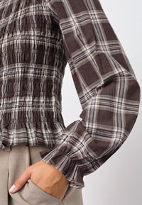 Nix Blouse - Brown Check