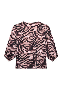 Ventia Blouse - Bordeaux/Zebra