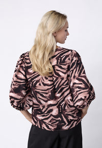 Ventia Blouse - Bordeaux/Zebra