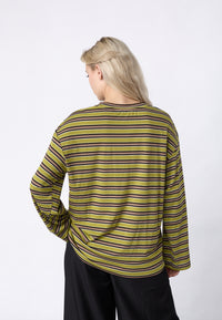 Esther Top - Moss/Brown Stripes