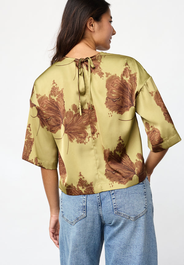 Vanessa Top - Green/Flower