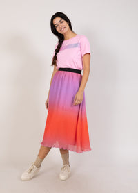 Coster Plissé Skirt Dip Dye
