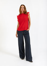 Top With Ruffels - Red