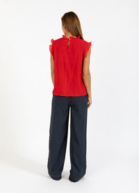 Top With Ruffels - Red