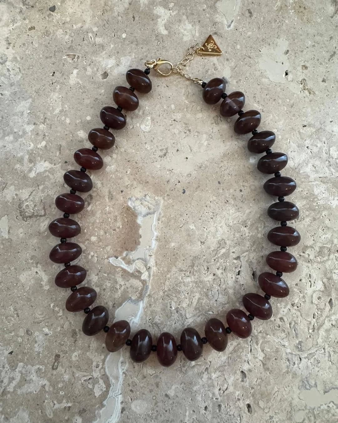 Arta Bead Necklace - Brown