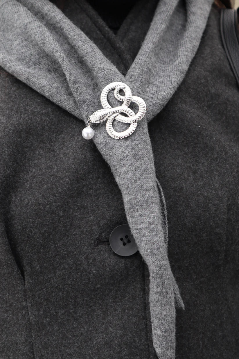 Snake Brooch - Steel