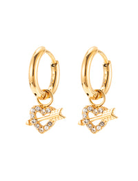 Heart Arrow Hoop - Gold