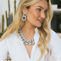 Sparkle Crystal Necklace - Silver