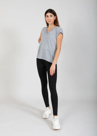 V-Neck T-shirt - Light Grey Melange