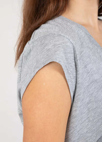 V-Neck T-shirt - Light Grey Melange