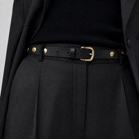 Leatherbelt With Studs - Black