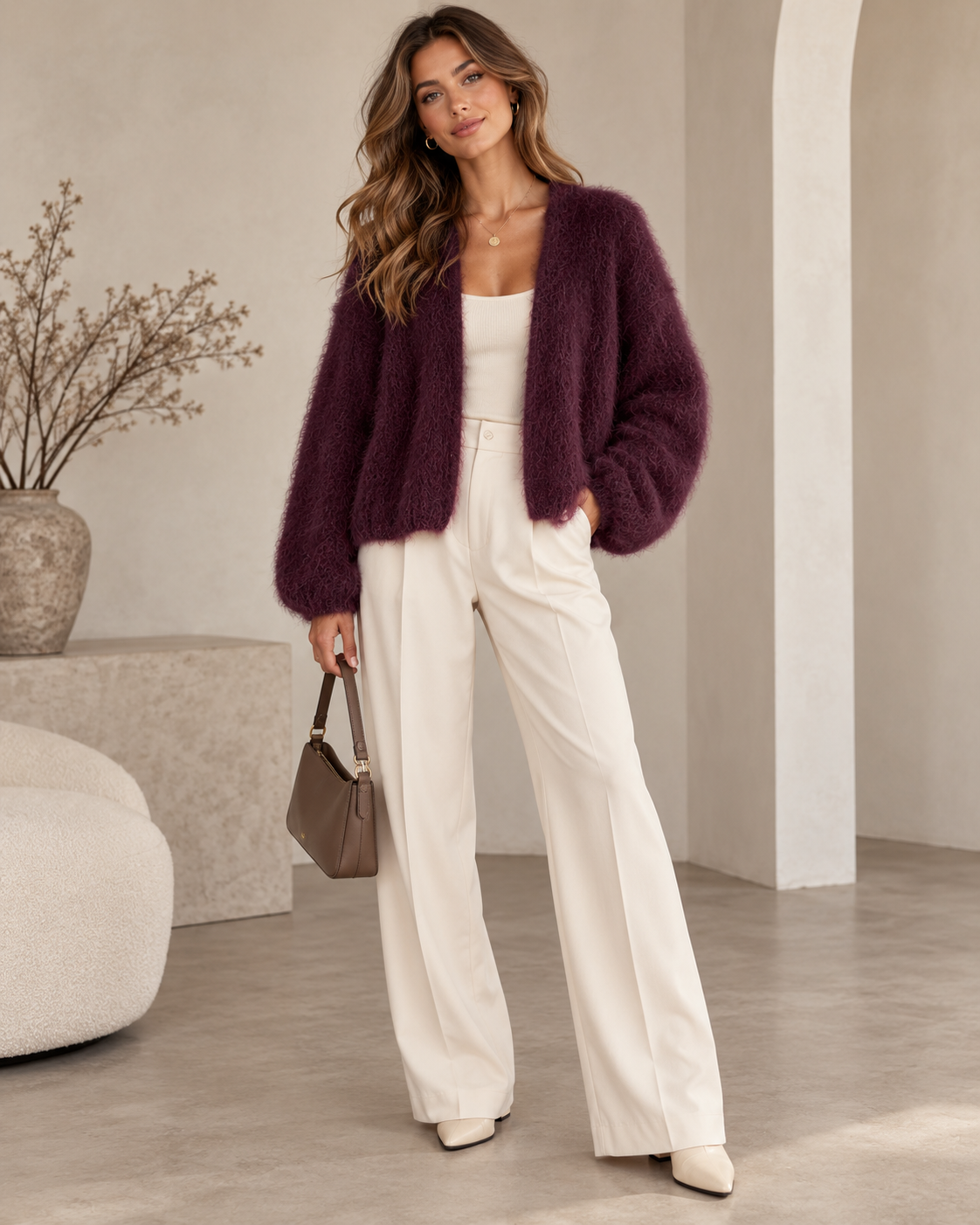 Cocoon Kid Mohair Cardigan – Bordeaux