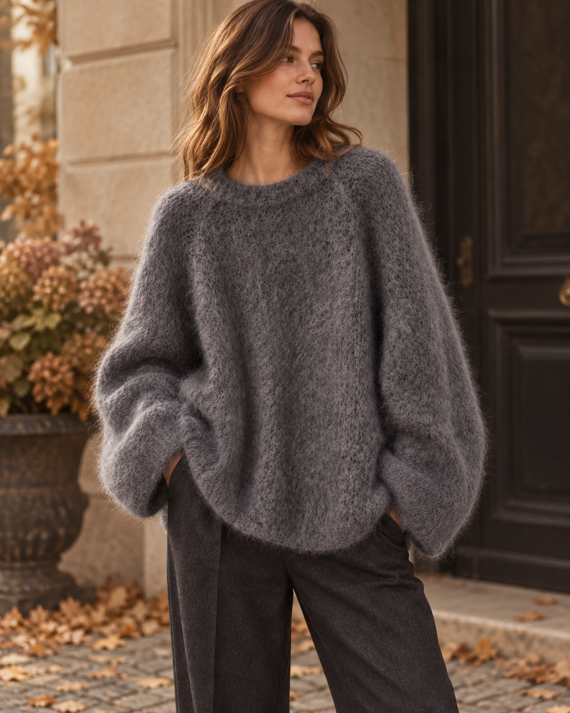 Cocoon Kid Mohair Knit – Dark Grey