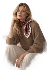 Romy Scarf - Burgundy/Cream