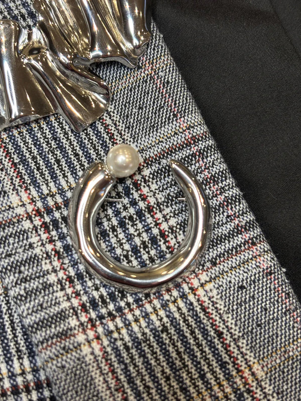 Pearl Brooch - Steel