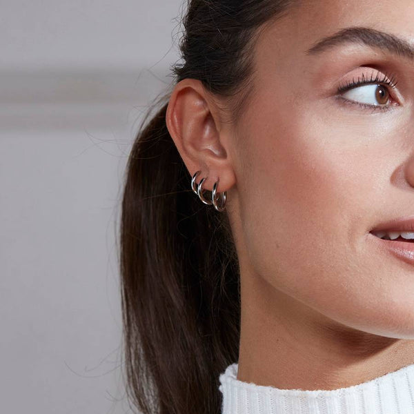 Triple Pair Hoops - Steel