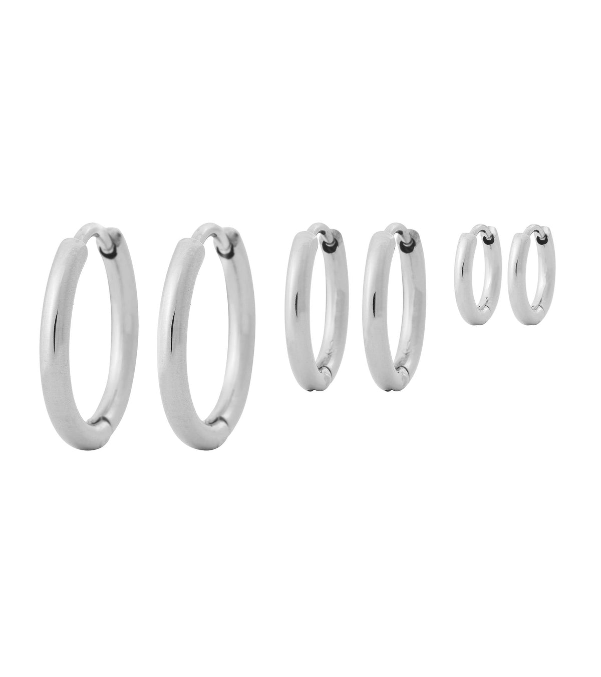Triple Pair Hoops - Steel