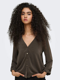 Aya Button Top -  Mulch