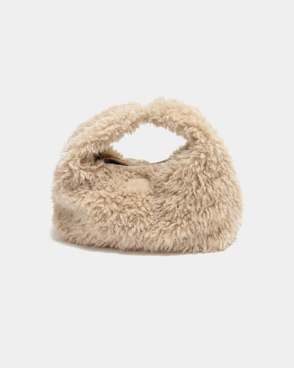 Fabienne Faux Fur Bag - Creme