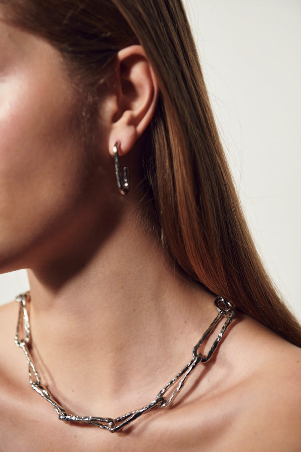 Hammered Necklace - Silver