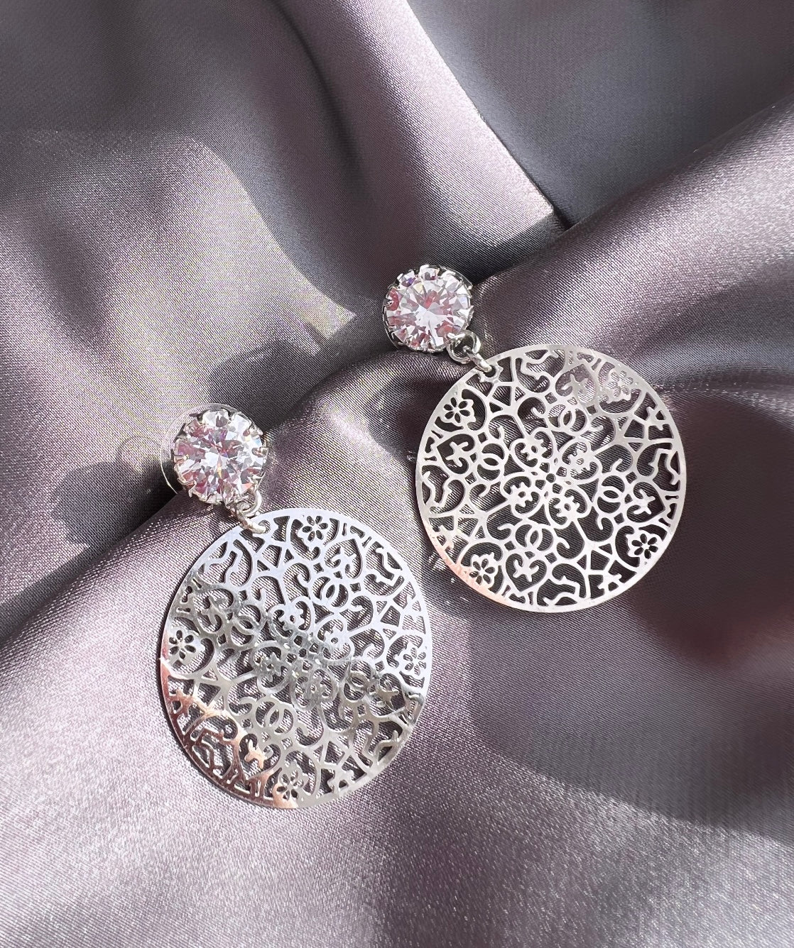 Spinn Crystal Earring - Crystal/Steel
