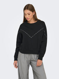 Lena Stud Sweat - Black