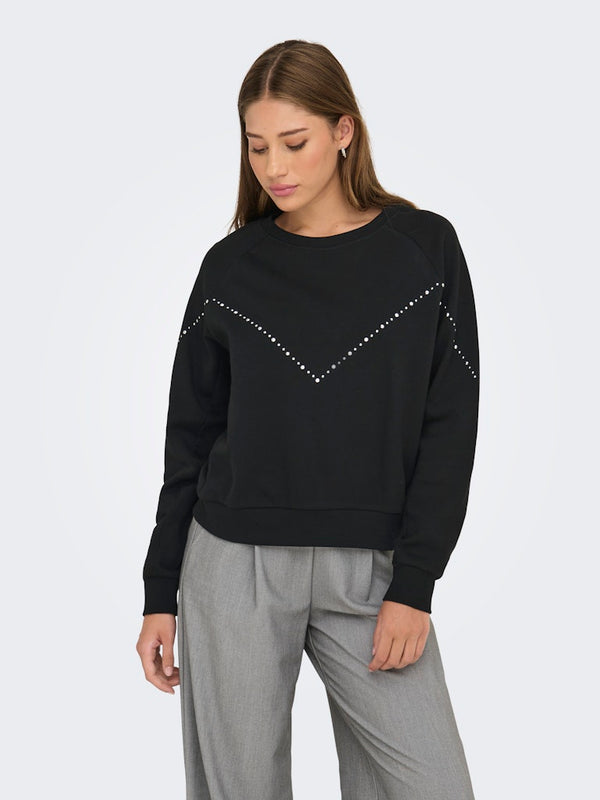 Lena Stud Sweat - Black