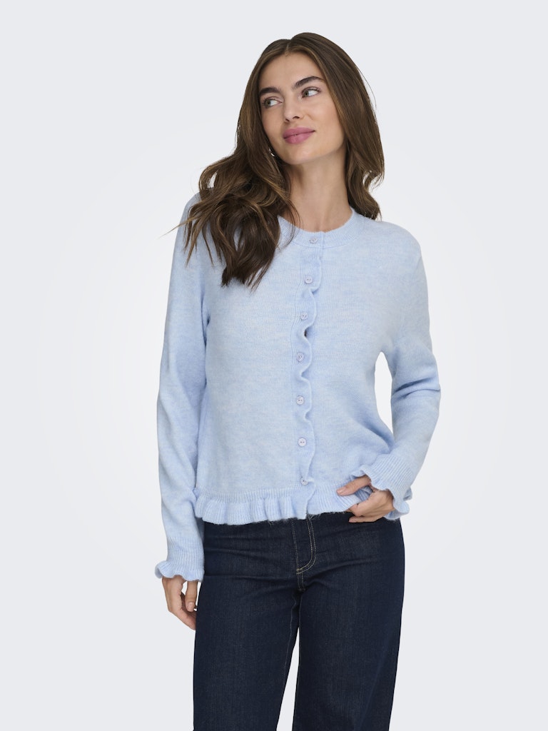 Letty Frill Cardigan - Cashmere Blue