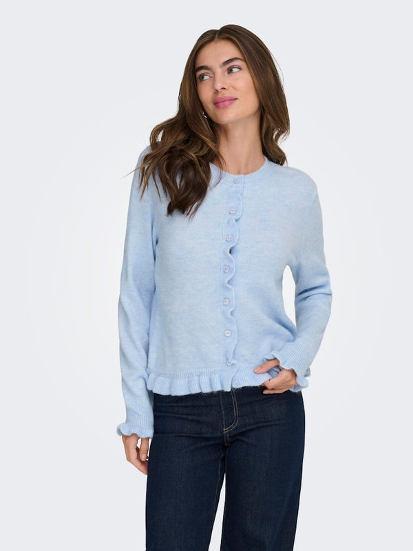 Letty Frill Cardigan - Cashmere Blue