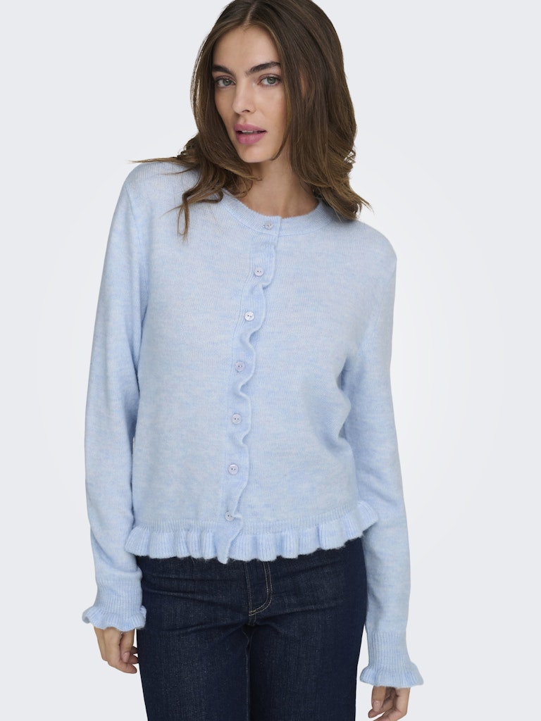 Letty Frill Cardigan - Cashmere Blue