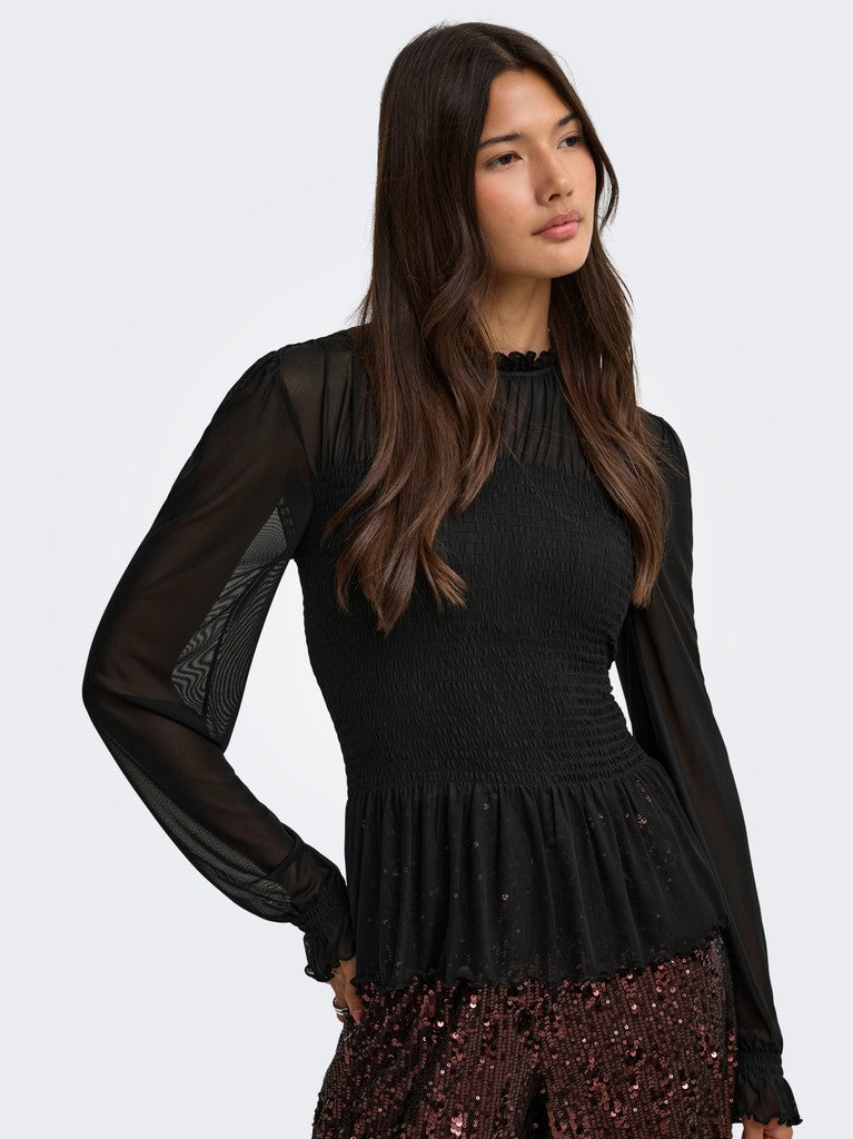 Elsa Smock Top - Black