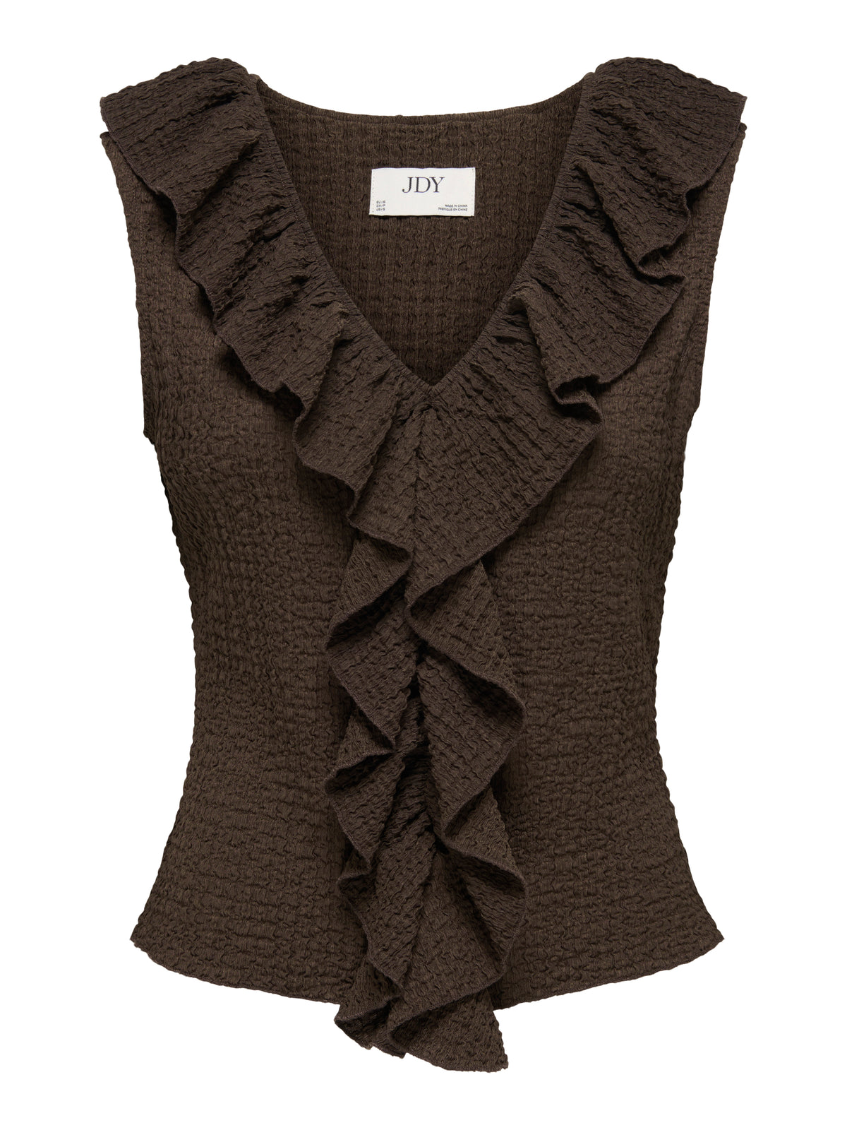 Turbo Frill Top -  Chocolate Brown