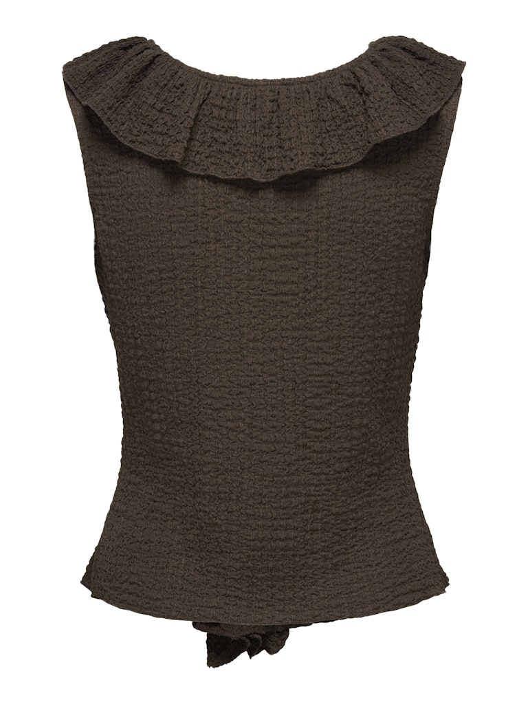 Turbo Frill Top -  Chocolate Brown