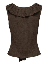 Turbo Frill Top -  Chocolate Brown
