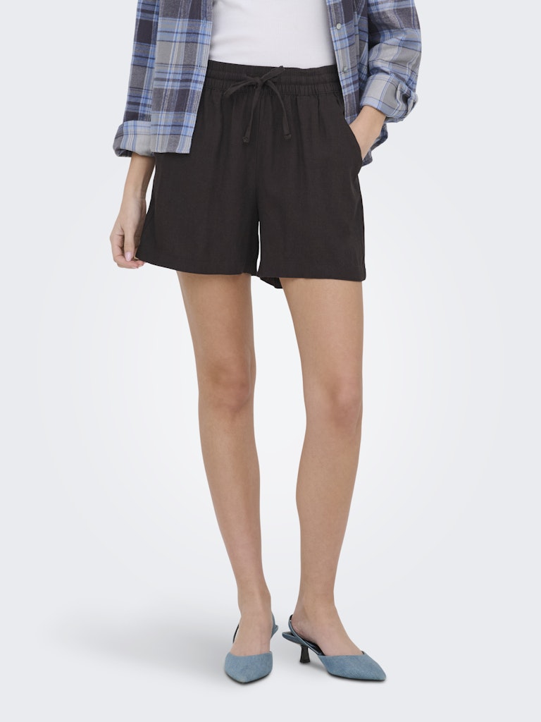 Say Linen Shorts - Chocolate Torte