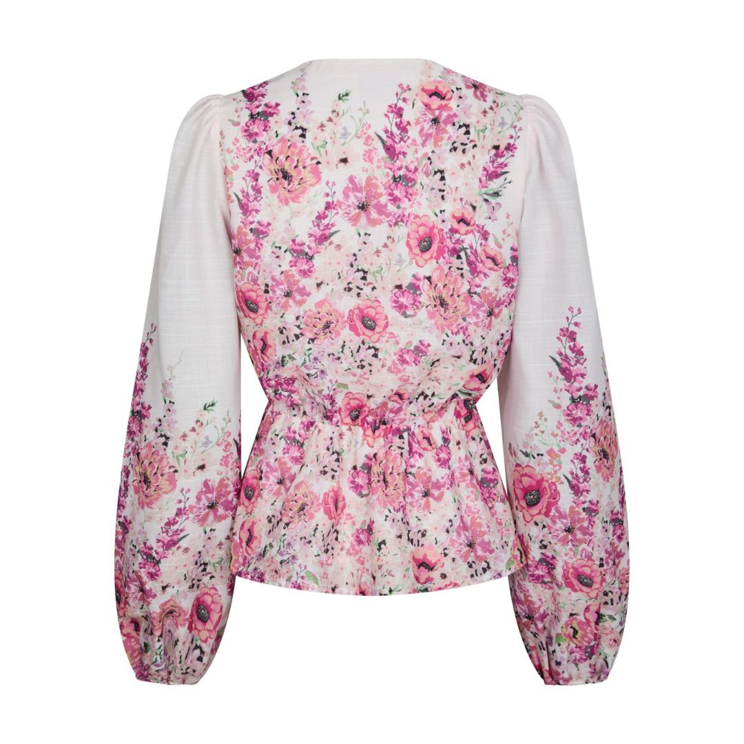 Fie Flower Print Blouse - Rose