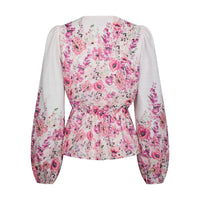 Fie Flower Print Blouse - Rose