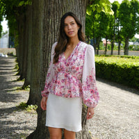 Fie Flower Print Blouse - Rose