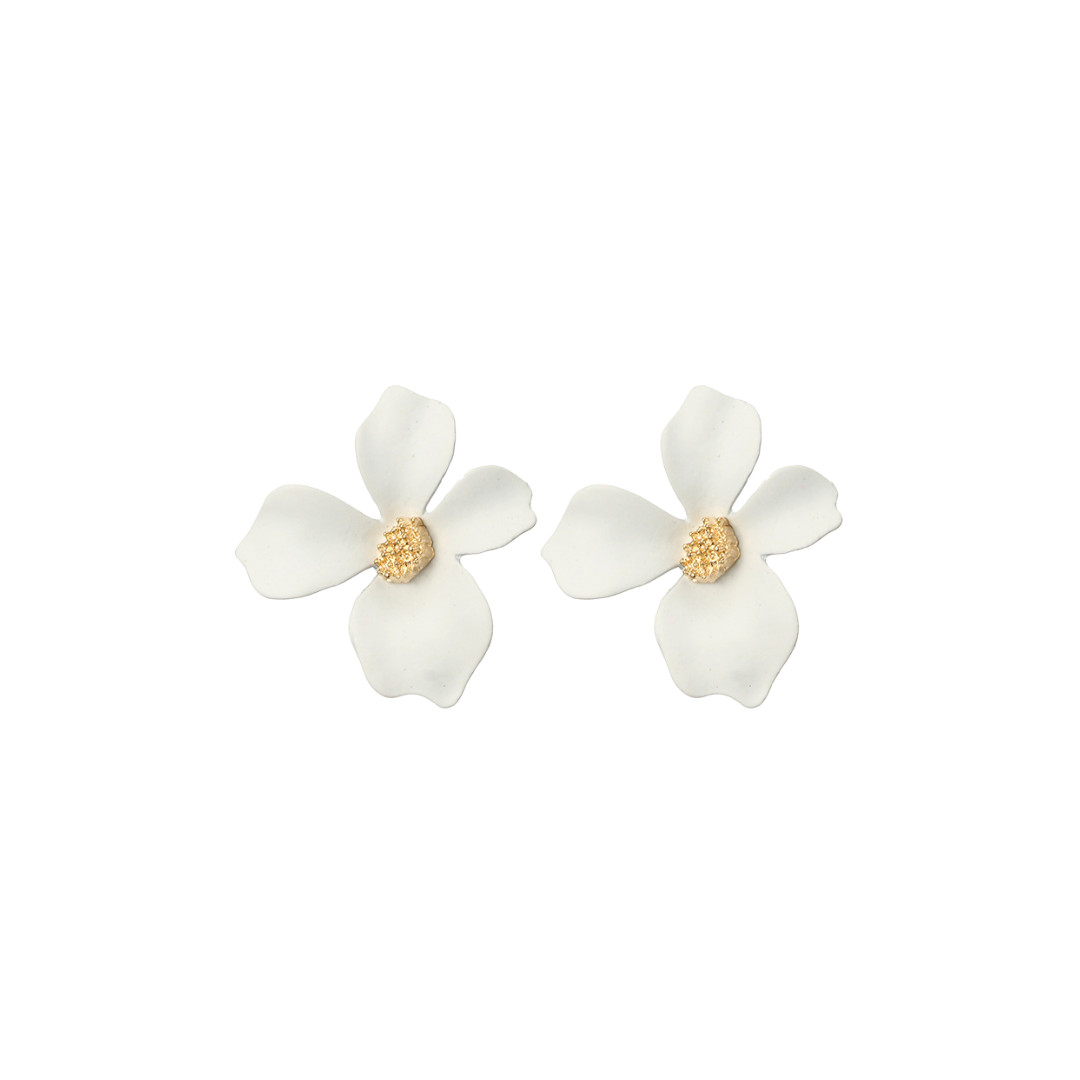 Lilly Flower Earring - White