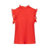 Top With Ruffels - Red