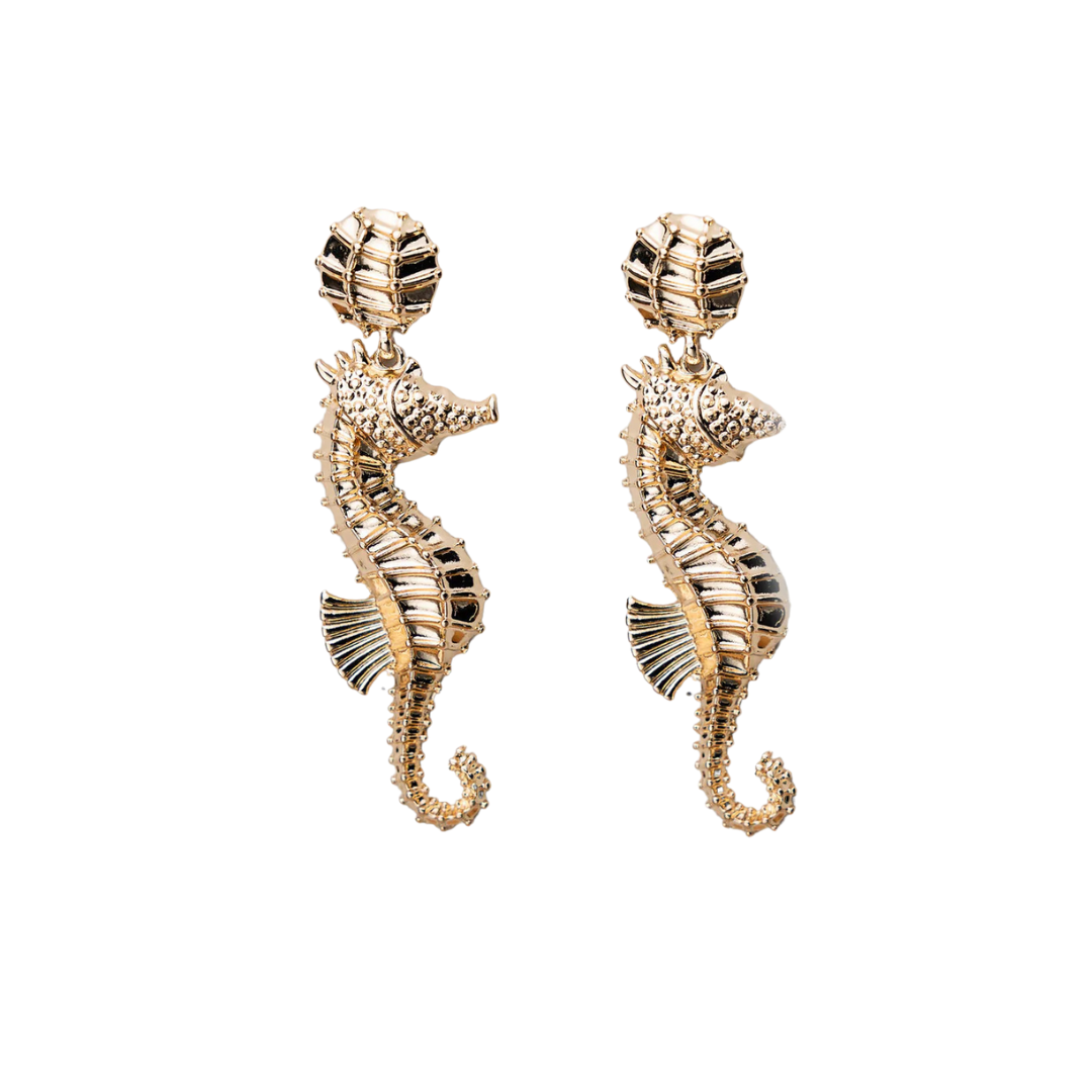 Seahorse Earrings - Gold