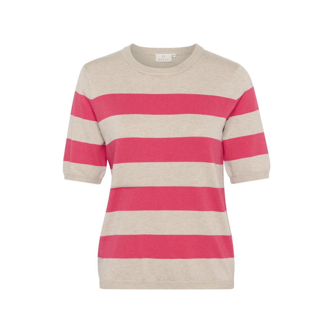 Lizza Knit - Striped Raspberry/Grey Feather