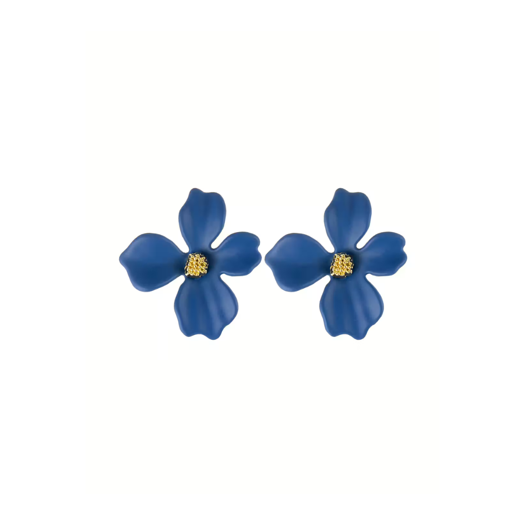 Lilly Flower Earring - Blue